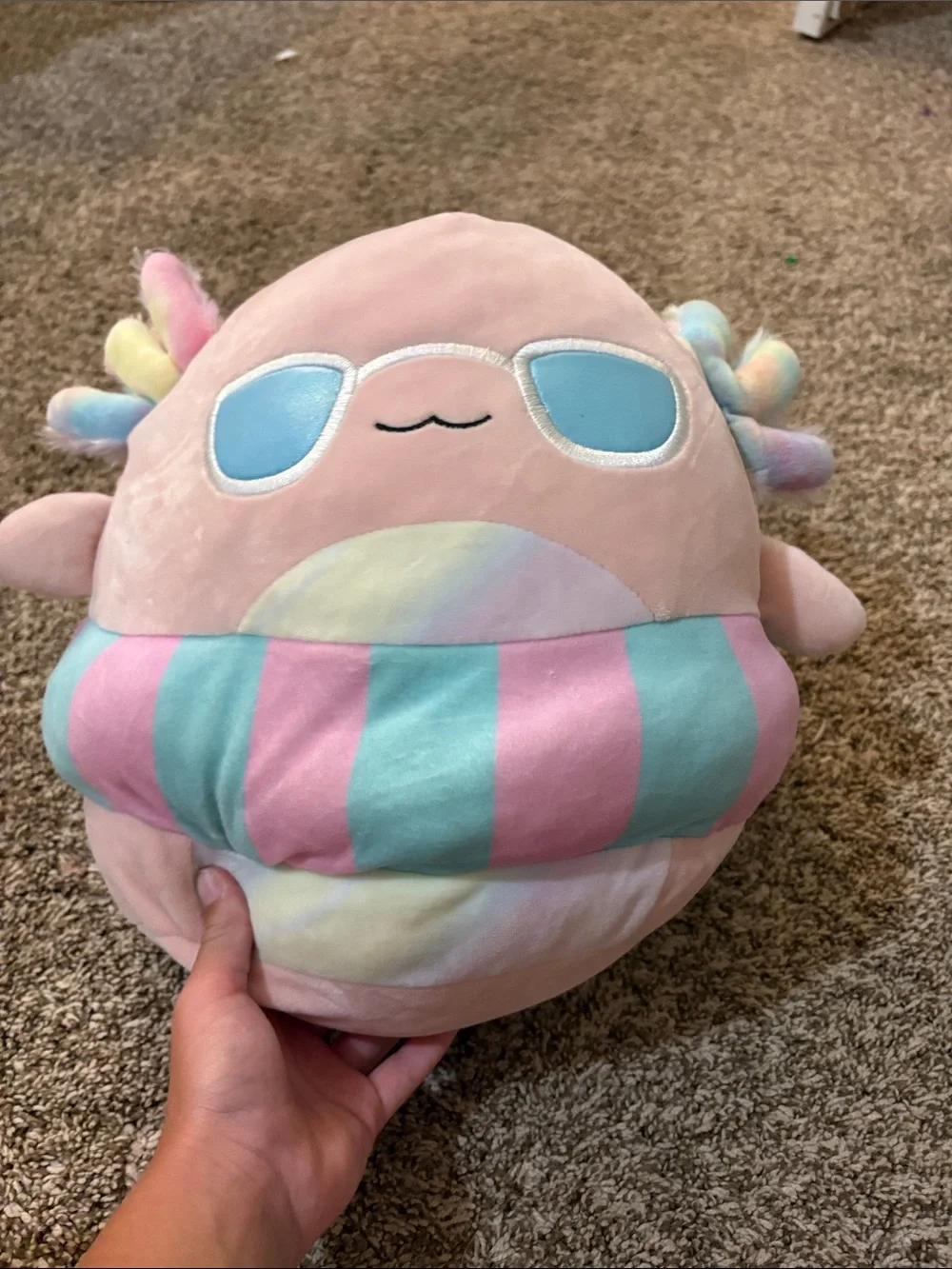 Squishmallows Archie Plush - Pink & Aqua Accents